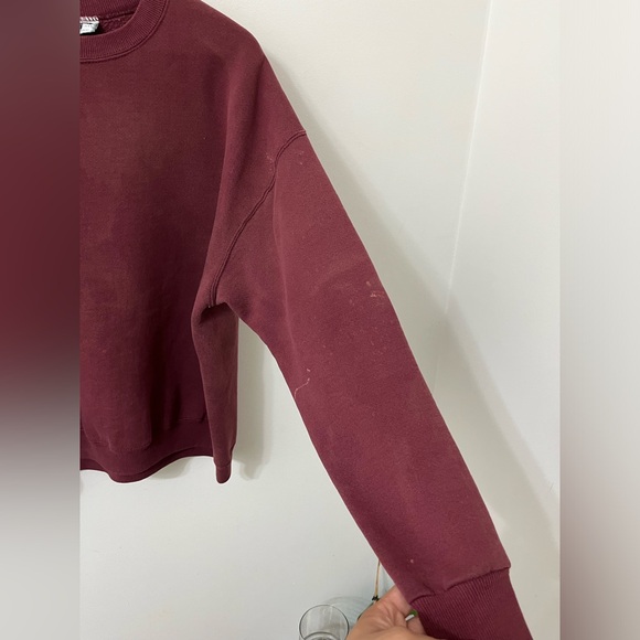 Vintage Faded Lee Heavyweight Burgundy Crewneck Sweater Fits XL - Picture 6 of 6